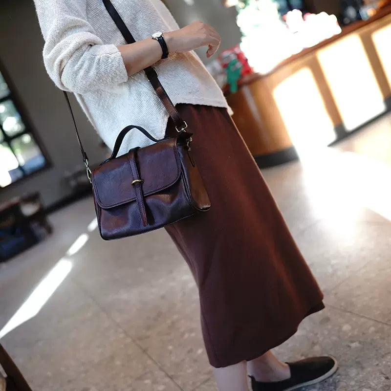 Li Ji |. หนังแท้ทำมือ |. 帯 ตกแต่ง り人気の องค์ประกอบ กระเป๋าทรงสี่เหลี่ยมยาวแนวนอน No. M1055