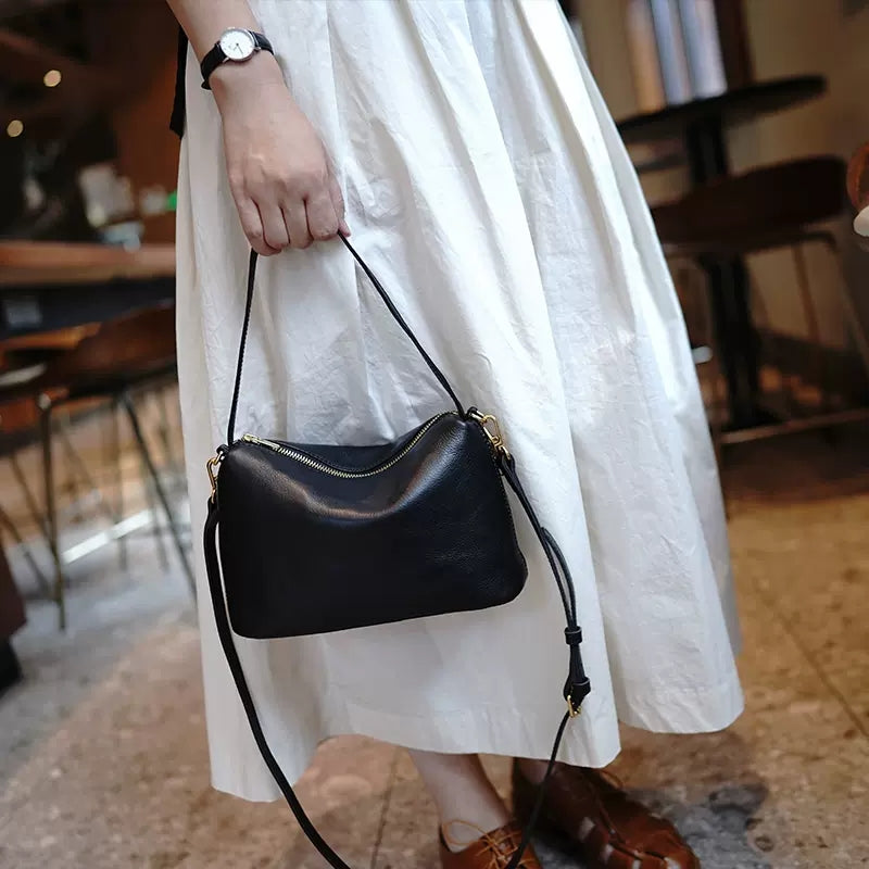 Li Ji | Original handmade genuine leather | First-layer cow leather few vintage side bags No. M1932