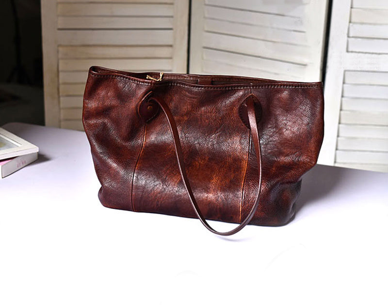 Li Ji | Original genuine leather handmade | Soft leather unisex bag vegetable tanned cowhide No. 8556