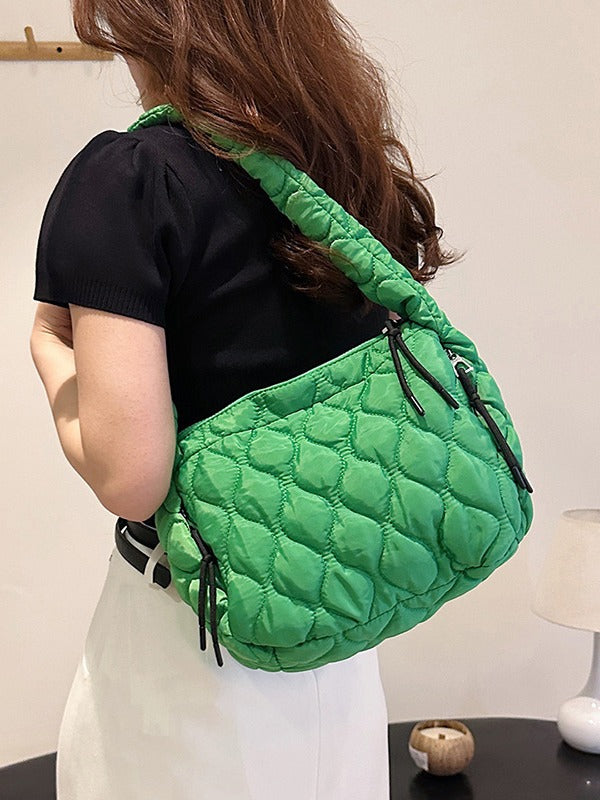 李記 | 原創手工真皮 | 高級感が簡約で休閒褶皺雲朵包01020號