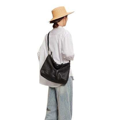 Li Ji | Original handmade genuine leather | Washed craftsmanship and relaxed retro shoulder bag No. 056633 