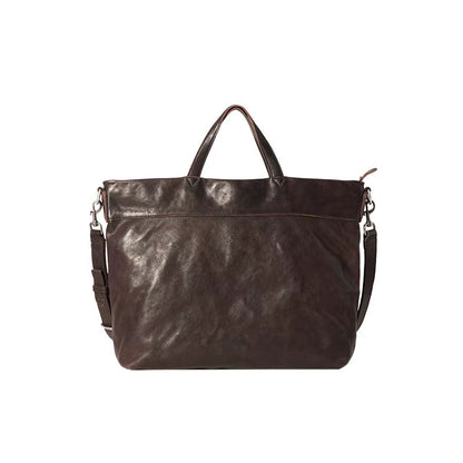 Li Ji | Original handmade genuine leather | Washed craftsmanship and relaxed retro shoulder bag No. 056633 