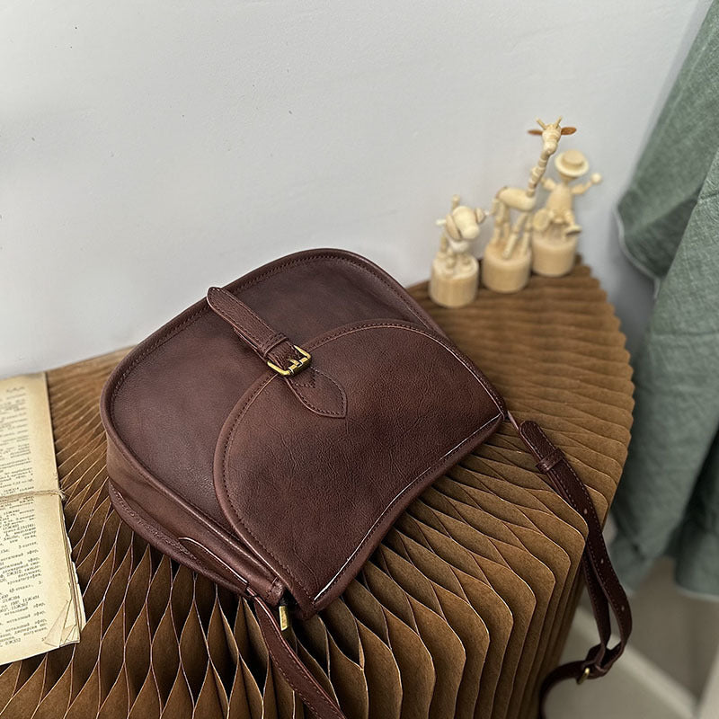 李記 | 原創手工真皮 | 英倫 復古 超洋氣質感馬鞍包11099號