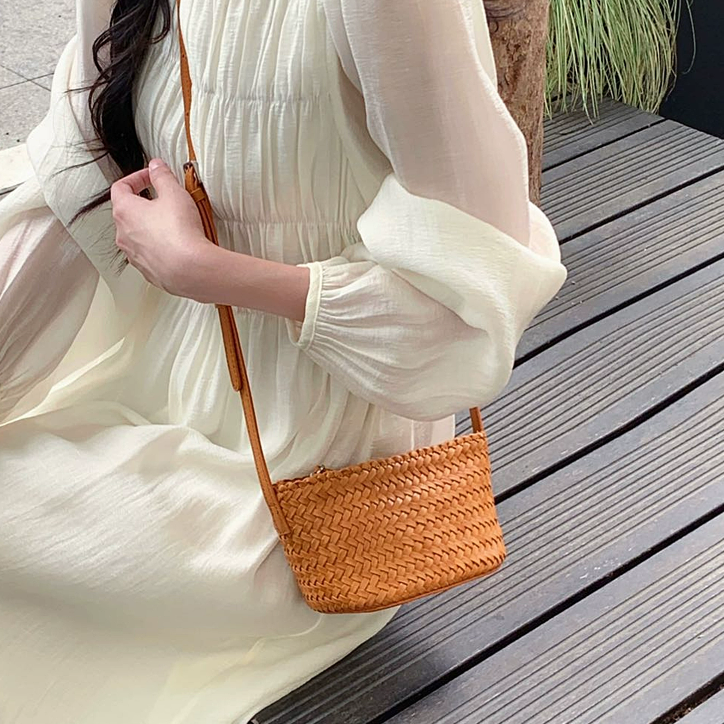 李記 | 原創手工真皮 | 植鞣頭層牛皮の編織包11285號