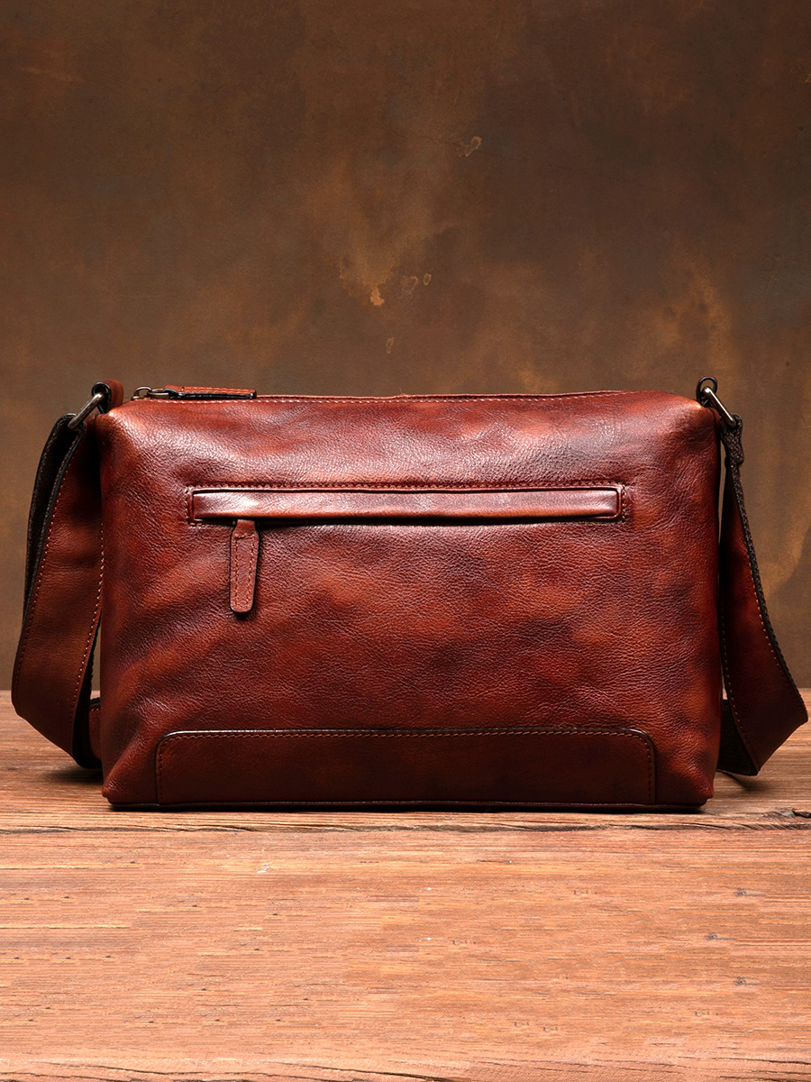 李記 | 原創手工真皮 | 厳選牛革が紋理清晰ら斜唄包1133號