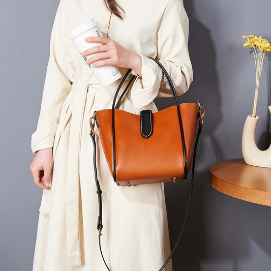 Li Ji |. หนังแท้แฮนด์เมดชั้นหนึ่ง |. กระเป๋าถือแม่สามีคุณภาพสูงหมายเลข 12256