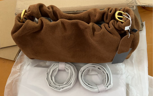 李記 | 原創手工真皮 | 復古慵懶風マイナー設計褶皺雲朵包0117號