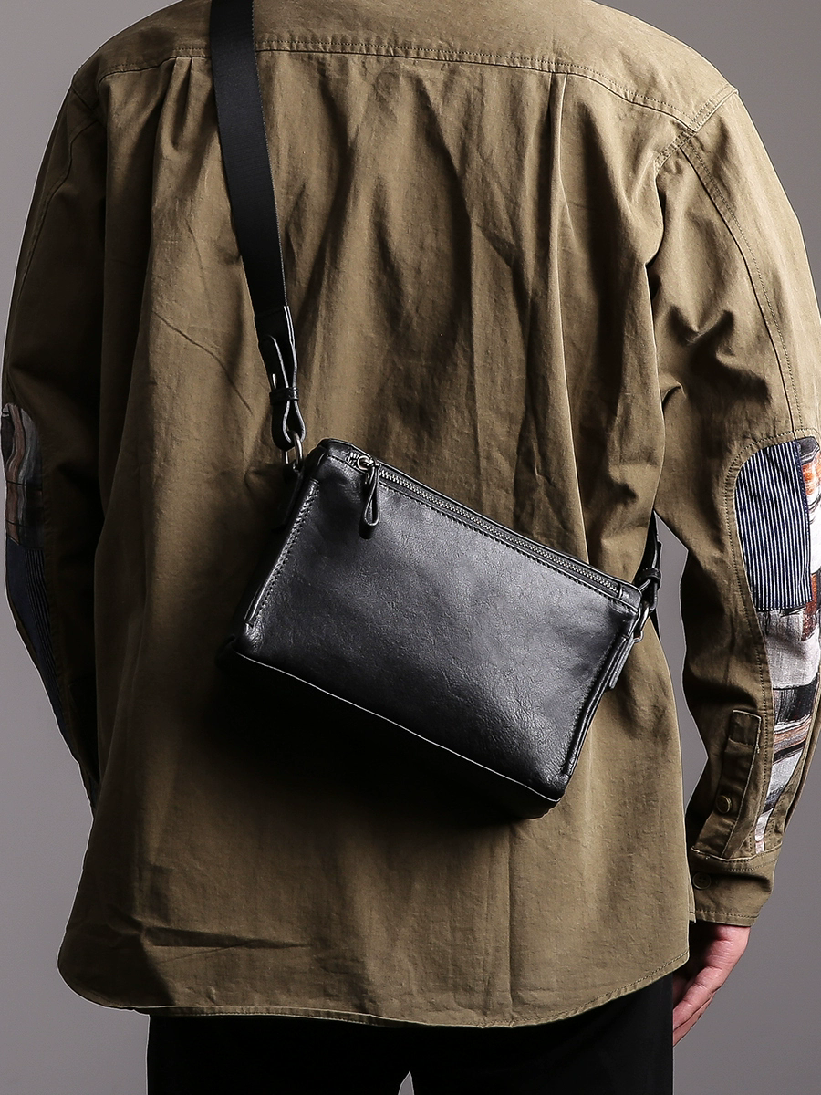 李記 | 原創手工真皮 | 休閒出行の復古郵差包14306號