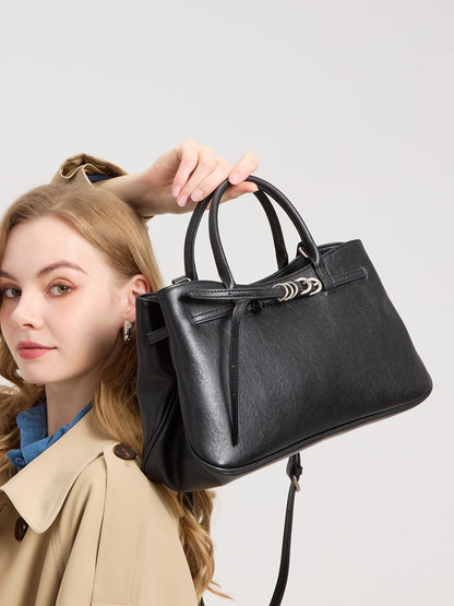 李記 | 原創手工真皮 | 極簡風格の大容量斜唄包1577號