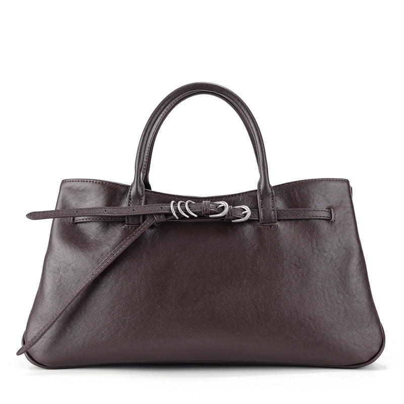 李記 | 原創手工真皮 | 極簡風格の大容量斜唄包1577號