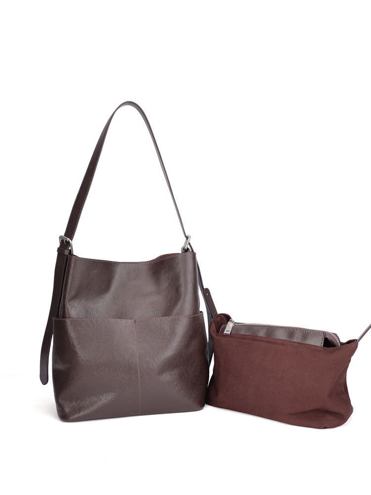 李記 | 原創手工真皮 | 復古植鞣皮の慵懶風子母包1592號