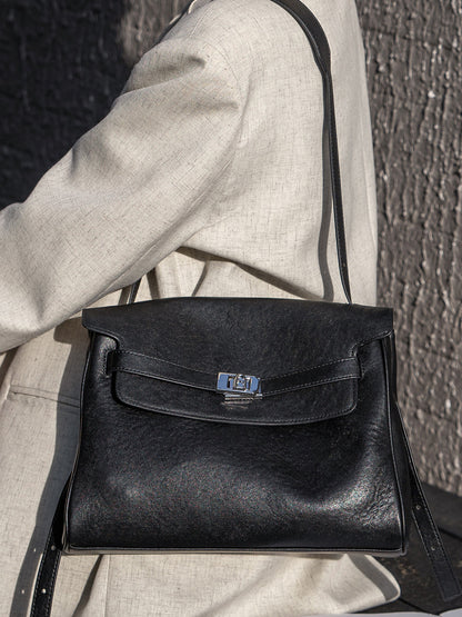 李記 | 原創手工真皮 | 油潤で柔らかい復古斜唄包1593號