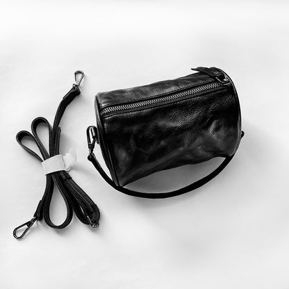 Li Ji | Original handmade leather | French style casual retro cylindrical crossbody bag No. 167