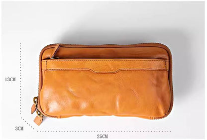 Li Ji | Original Genuine Leather | Handmade Refined Distressed Vegetable Tanned Leather Clutch Bag No. 6639