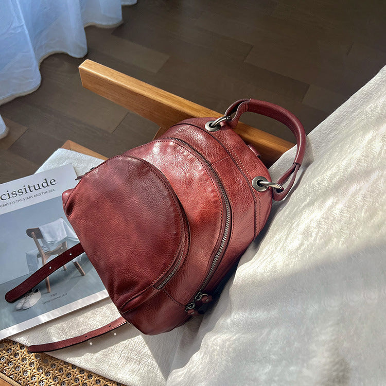 李記 | 原創手工真皮 | 超顯文藝感の日系小郵差包19171號