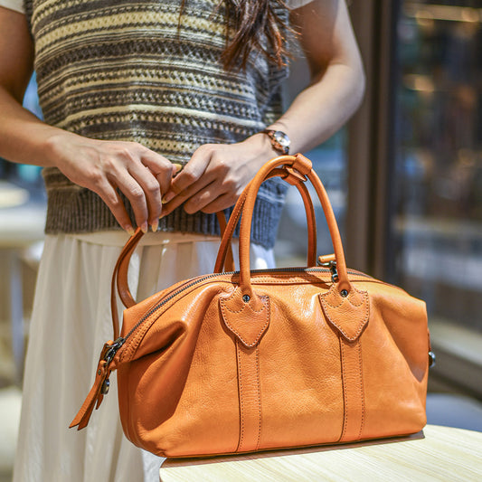 李記 | 原創手工真皮 | 日常出街必備の簡約波士頓包19186號