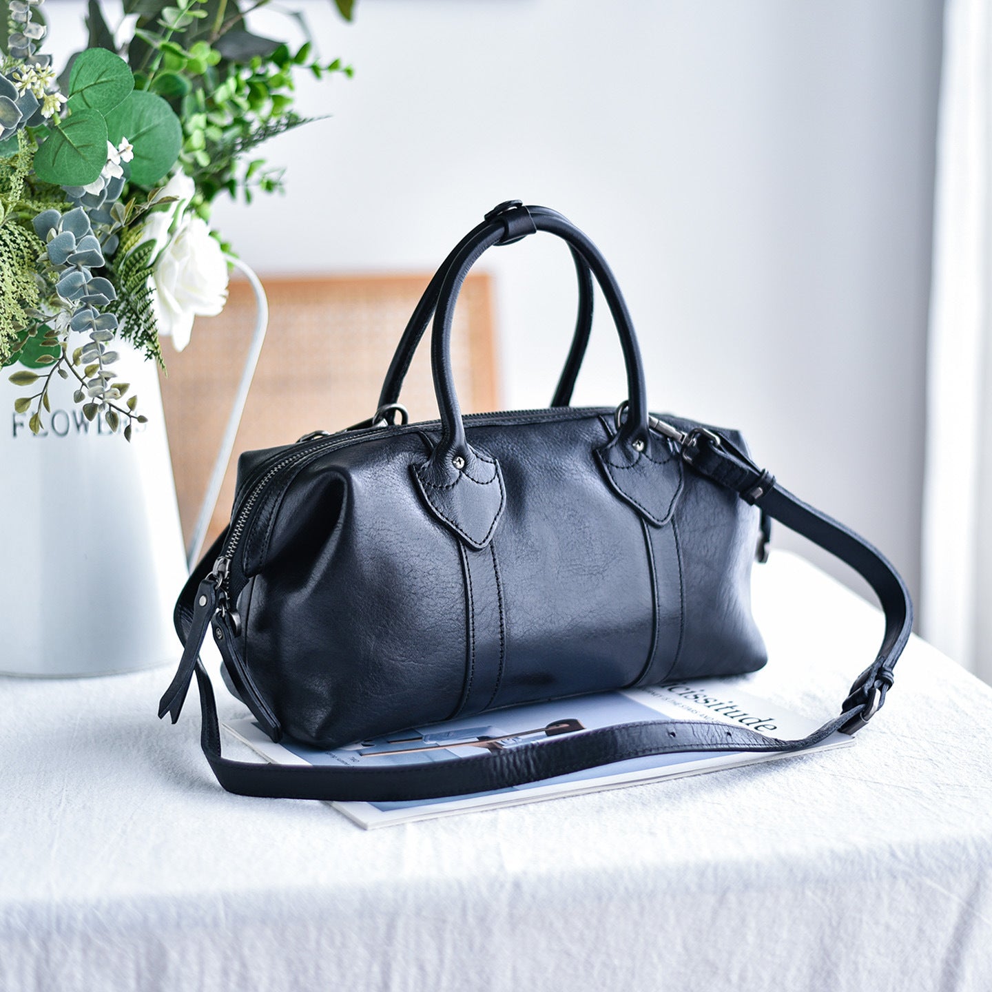 李記 | 原創手工真皮 | 日常出街必備の簡約波士頓包19186號