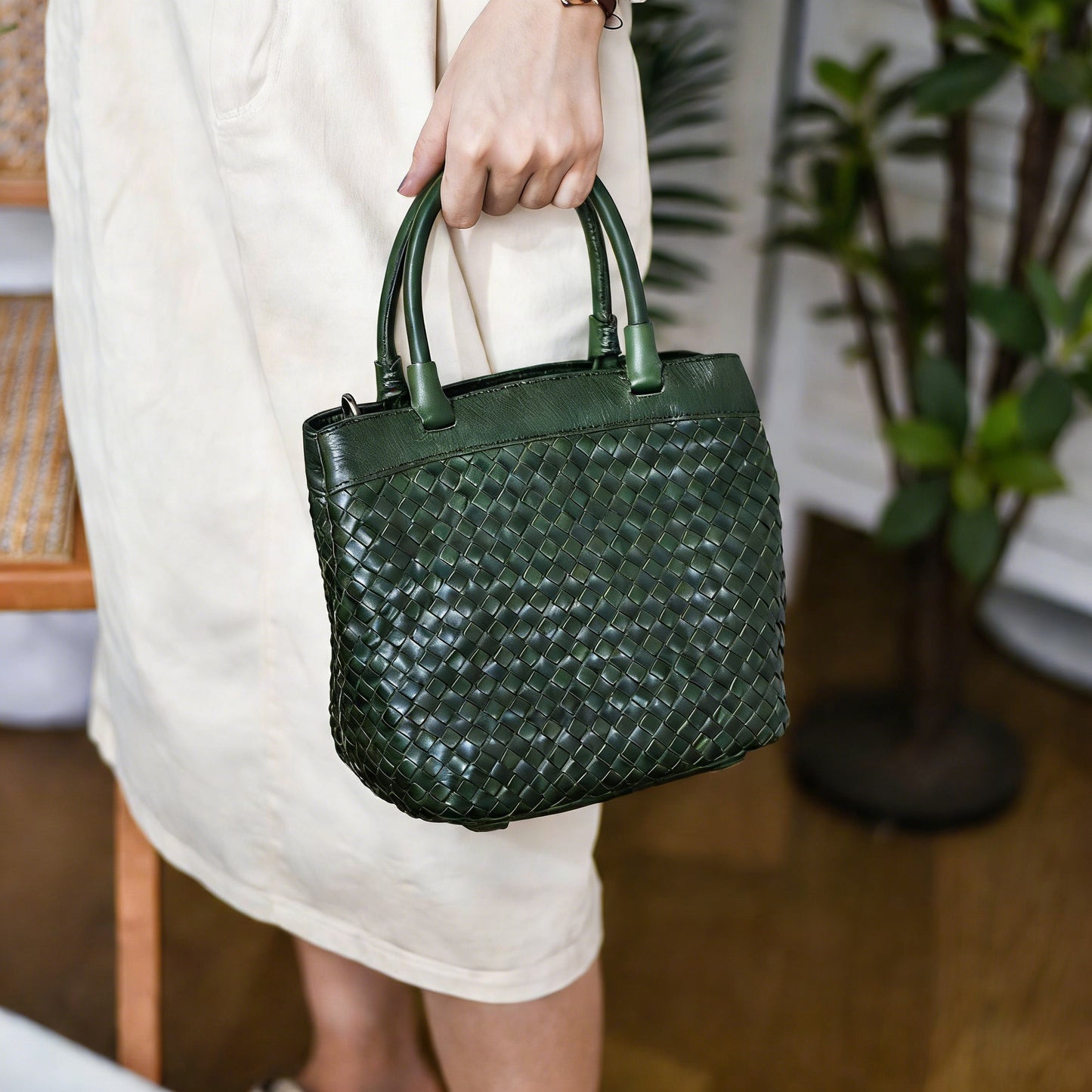 李記 | 原創手工真皮 | 帶有故事感の做舊編織包19256號