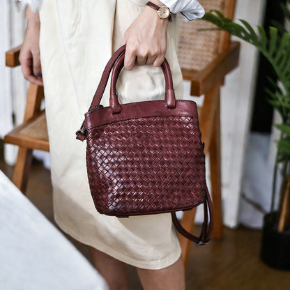 李記 | 原創手工真皮 | 帶有故事感の做舊編織包19256號