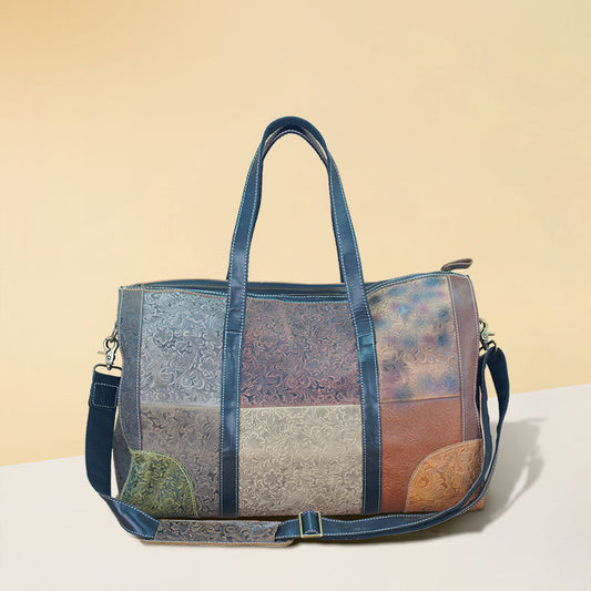 李記 | 原創手工真皮 | 花色拼接の手提包2035L號