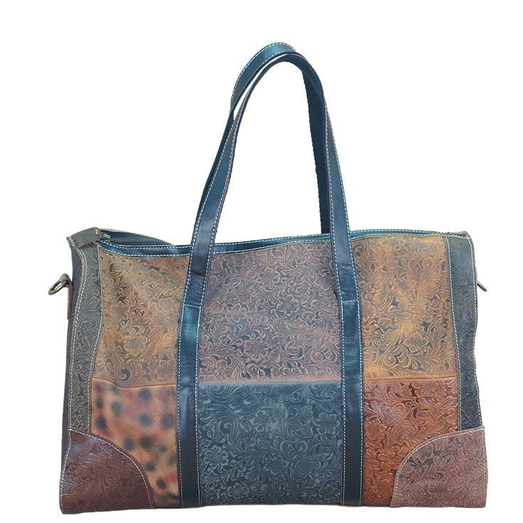 李記 | 原創手工真皮 | 花色拼接の手提包2035L號