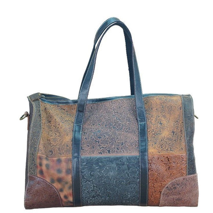 李記 | 原創手工真皮 | 花色拼接の手提包2035L號