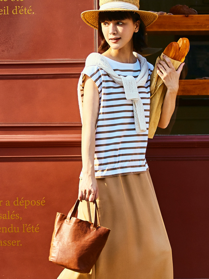 李記 | 原創手工真皮 | 日系い簡約風格の軟皮手提包21092號