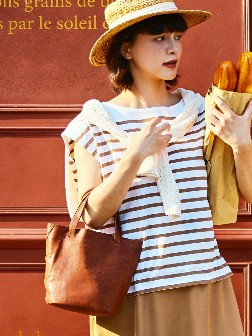 李記 | 原創手工真皮 | 日系い簡約風格の軟皮手提包21092號