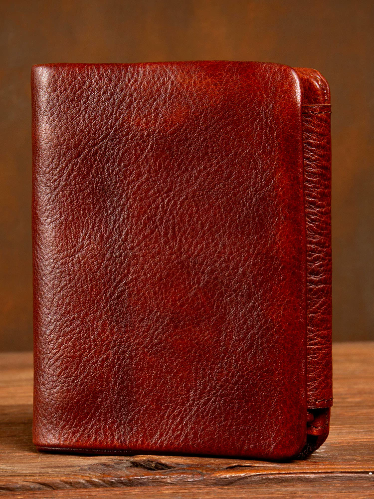 李記 | 原創手工真皮 | 手作業で色を拭く本革カ短錢包2147號