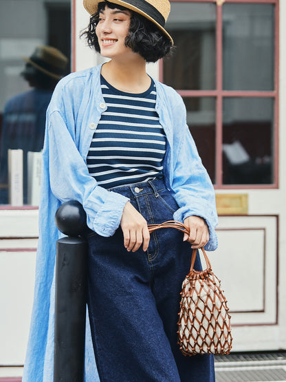 Li Ji |. หนังแท้ทำมือดั้งเดิม |. กระเป๋าใบเล็กทรงเรขาคณิตถักด้วยมือ グ縦. 