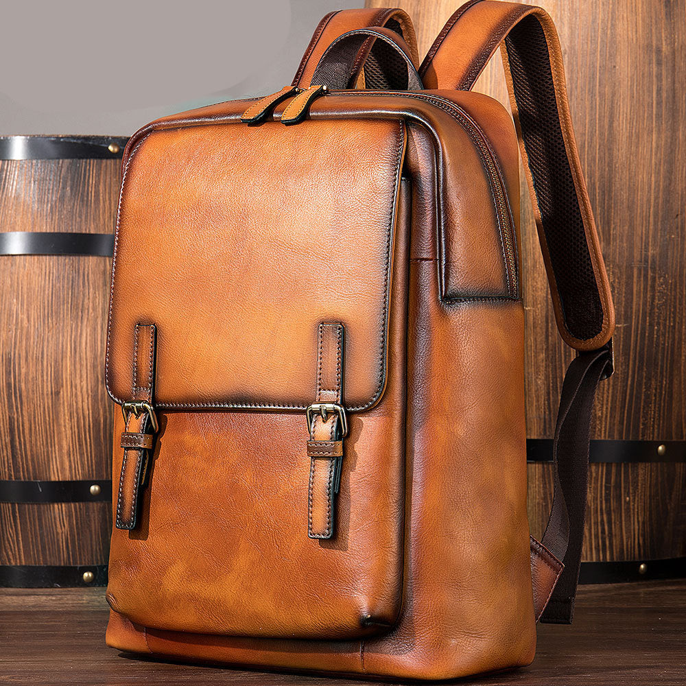 李記 | 原創真皮手工 | 好背實用減壓の後背包2247號