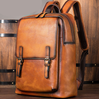 李記 | 原創真皮手工 | 好背實用減壓の後背包2247號