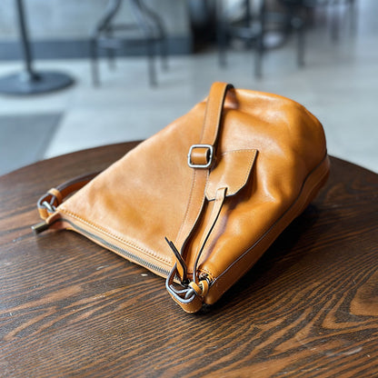 李記 | 原創手工真皮 | 日系り復古質感の斜唄包23016號