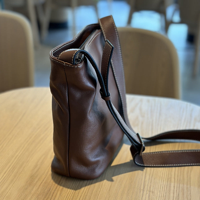 Li Ji |. กระเป๋าสะพายหนังนุ่มลำลองสไตล์ญี่ปุ่น No.24011 