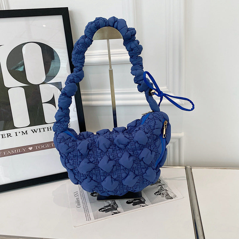 李記 | 原創手工真皮 | 敲哇塞ッ気質い皺褶雲朵包24015號