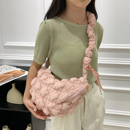 李記 | 原創手工真皮 | 敲哇塞ッ気質い皺褶雲朵包24015號