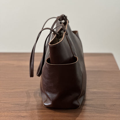Li Ji | Original handmade leather | European and American mid-century style and practical tote bag No. 24027 