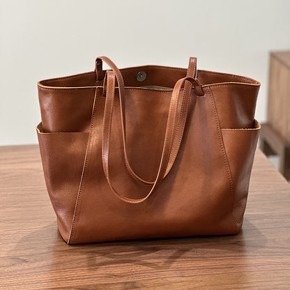 Li Ji | Original handmade leather | European and American mid-century style and practical tote bag No. 24027 