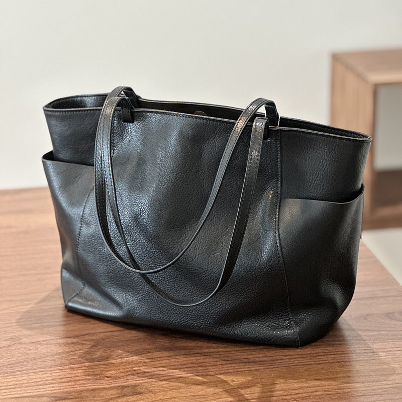 Li Ji | Original handmade leather | European and American mid-century style and practical tote bag No. 24027 