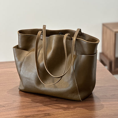 Li Ji | Original handmade leather | European and American mid-century style and practical tote bag No. 24027 