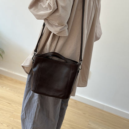 李記 | 原創手工真皮 | 簡約手提い菜籃子包25021號