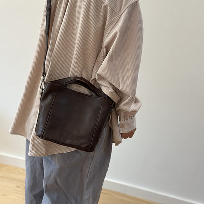 李記 | 原創手工真皮 | 簡約手提い菜籃子包25021號