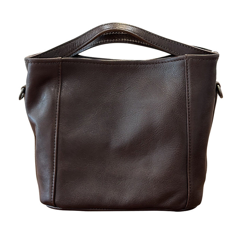 李記 | 原創手工真皮 | 簡約手提い菜籃子包25021號