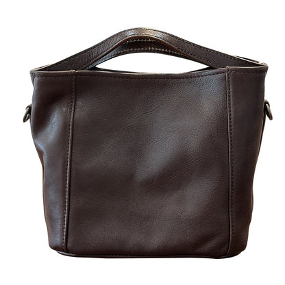 李記 | 原創手工真皮 | 簡約手提い菜籃子包25021號