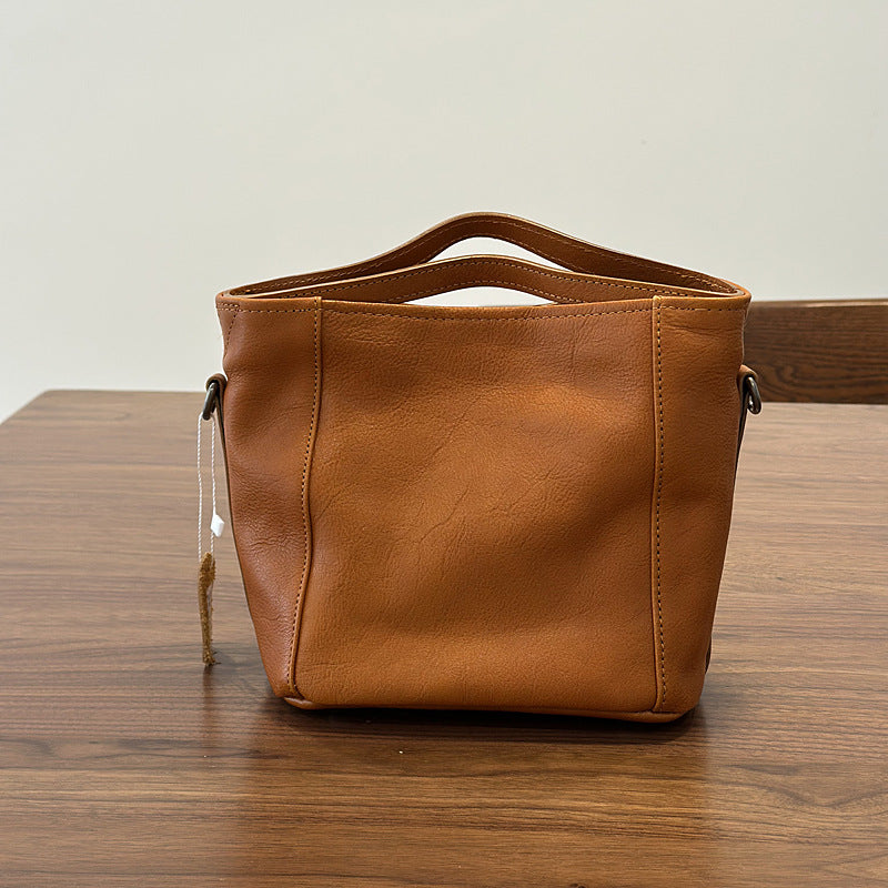 李記 | 原創手工真皮 | 簡約手提い菜籃子包25021號