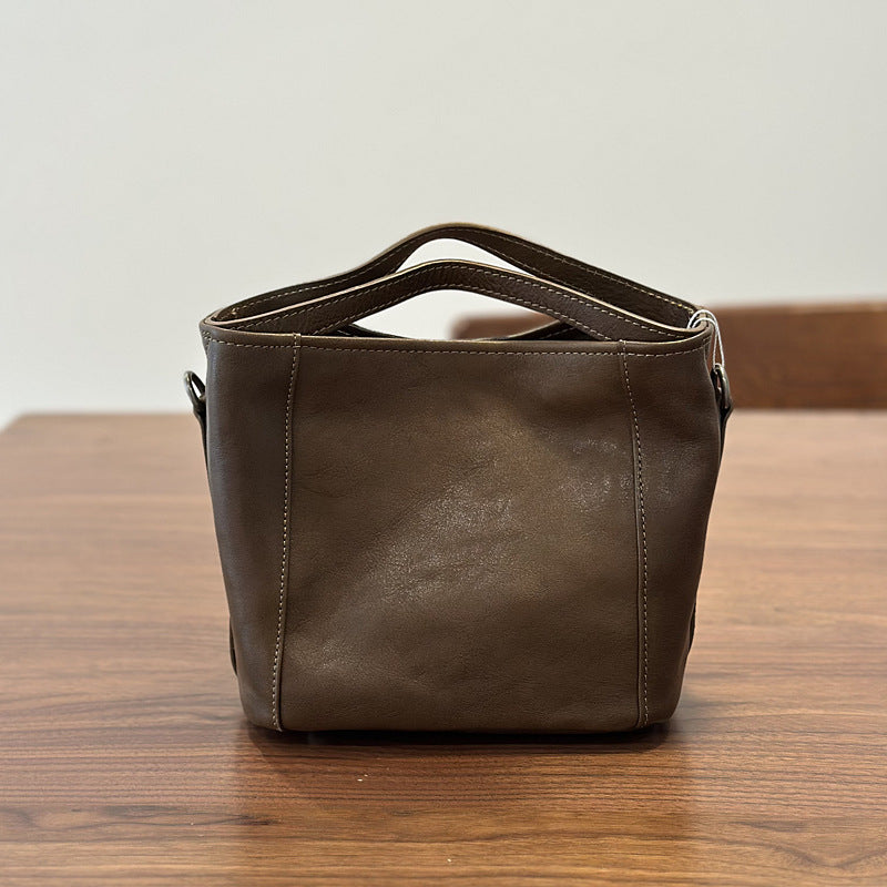 李記 | 原創手工真皮 | 簡約手提い菜籃子包25021號