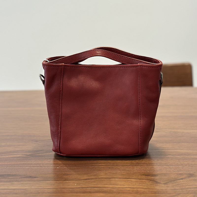 李記 | 原創手工真皮 | 簡約手提い菜籃子包25021號