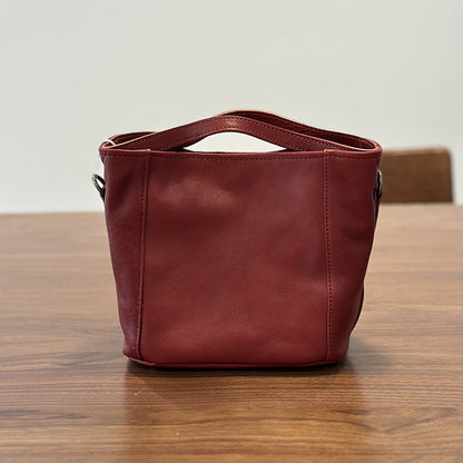 李記 | 原創手工真皮 | 簡約手提い菜籃子包25021號