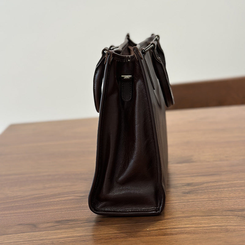 李記 | 原創手工真皮 | 日系復古の氣質商務通勤包25022號