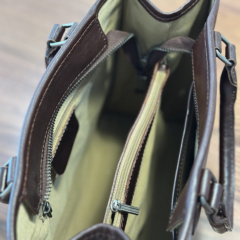 李記 | 原創手工真皮 | 日系復古の氣質商務通勤包25022號